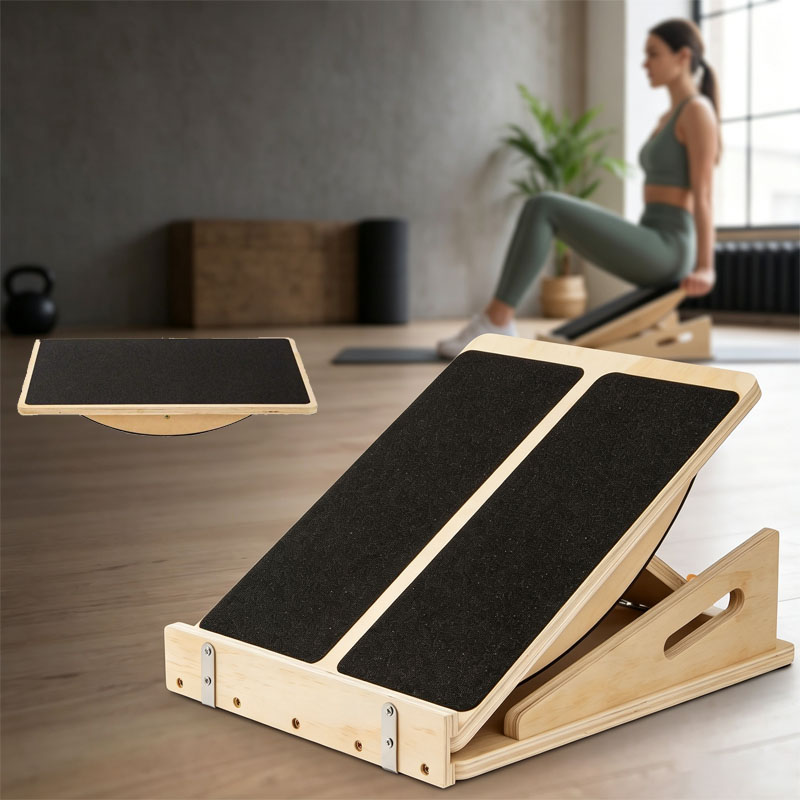 Home Gym Routine - 2‑in‑1 Wooden Balance Board & Calf