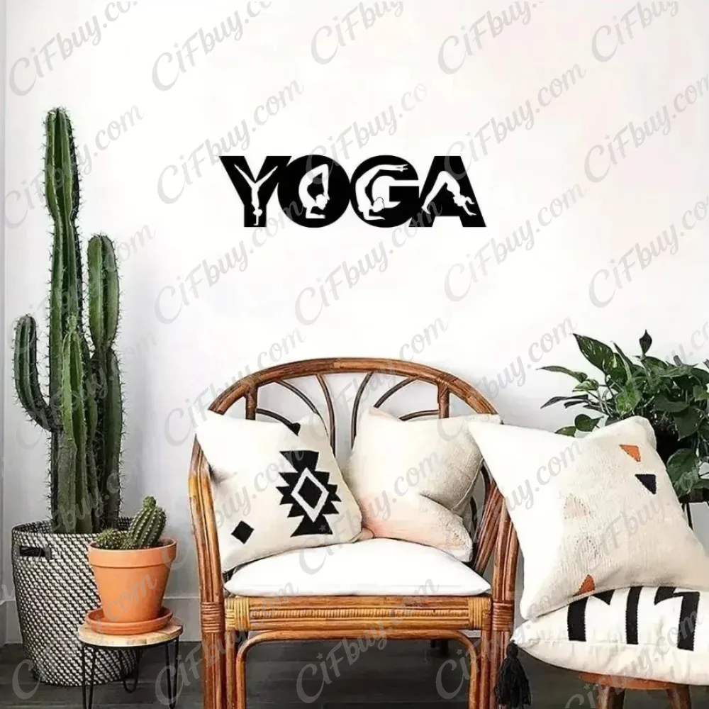 Home Gym Yoga - CIFBUY Yoga Poses Metal Wall Art