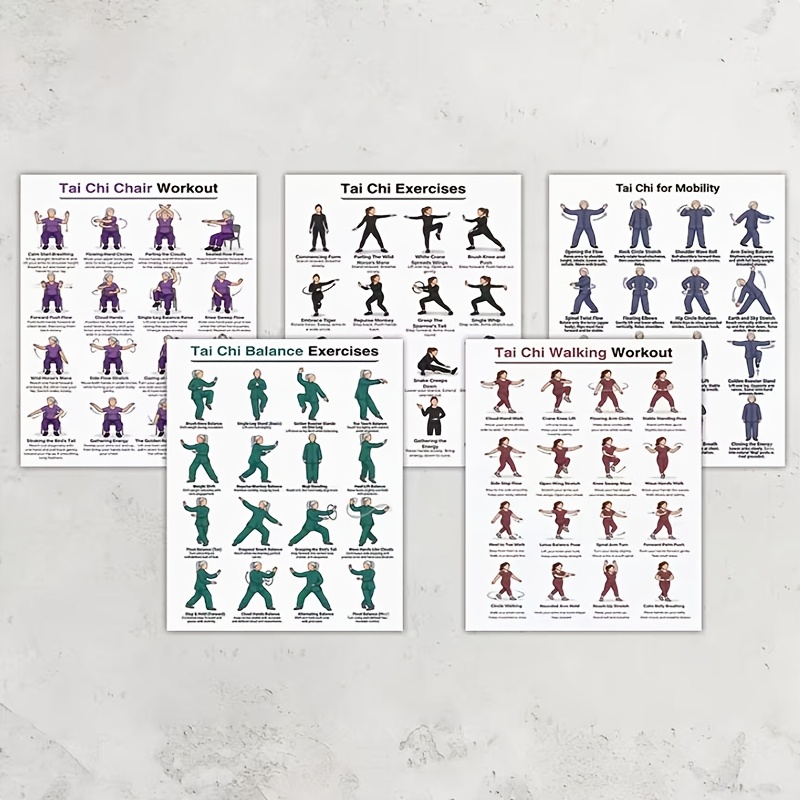 A4 Size 5pcs Tai Chi Workout S - Home Gym Routine recension och pris