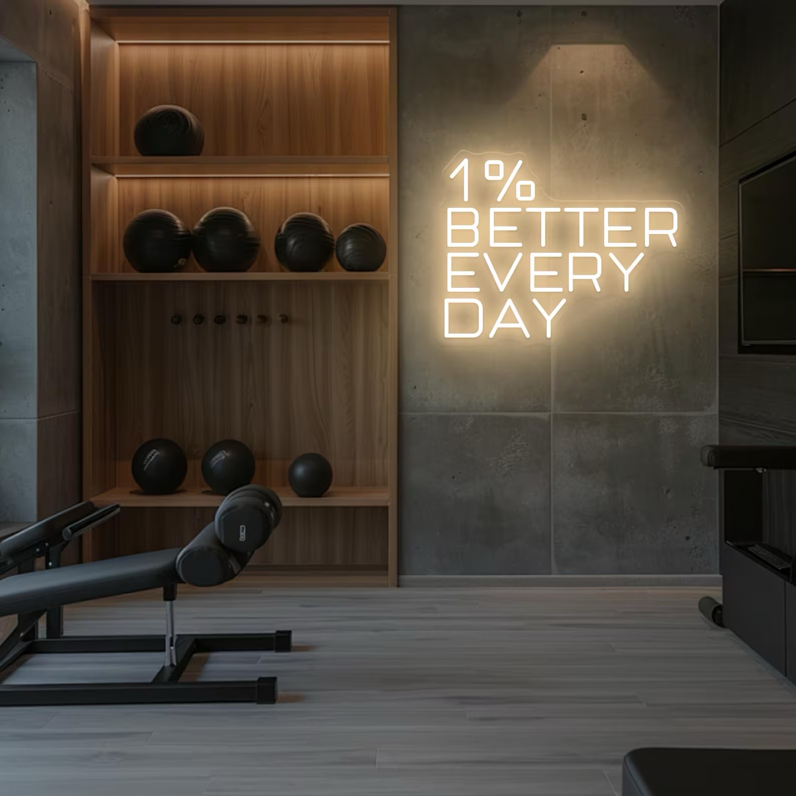 1% Better Every Day Neon Sign, - Home Gym Neon Sign recension och pris