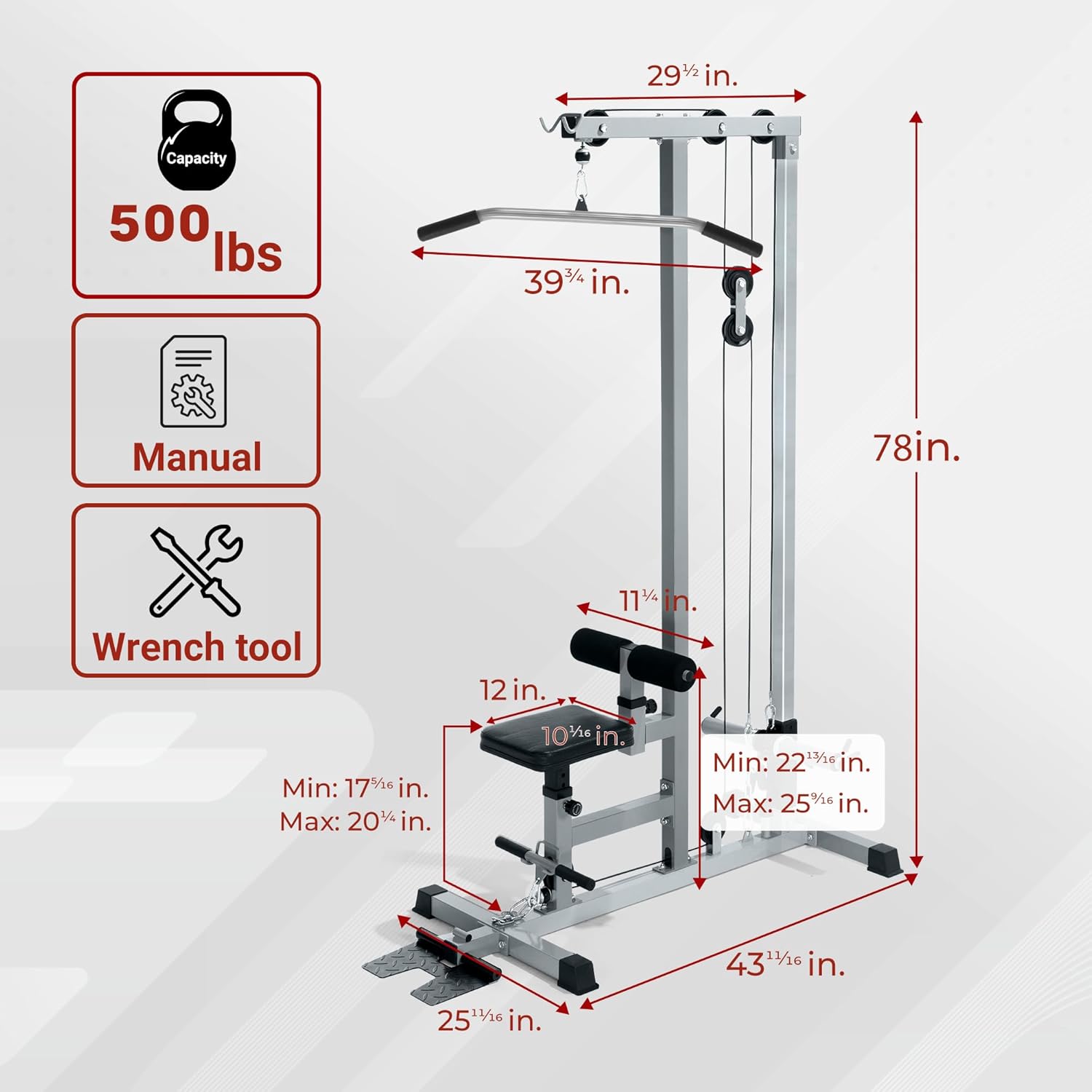 Fitness Gym, Robust Metal, Sil - Lat Pulldown Cable recension och pris